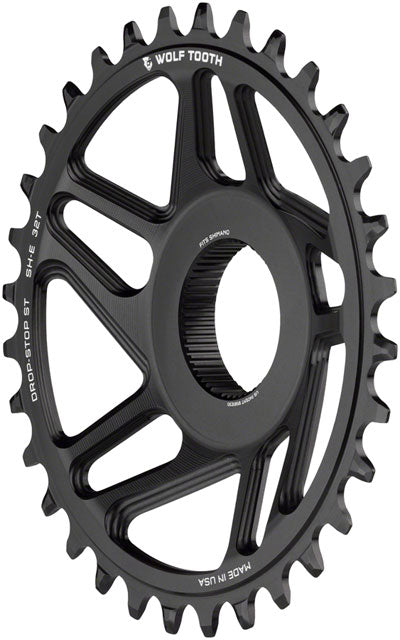 Wolf Tooth Shimano EP-8 Direct Mount Chainring - Drop-Stop, 34T, Black-1