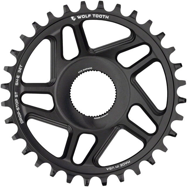 Wolf Tooth Shimano EP-8 Direct Mount Chainring - Drop-Stop, 34T, Black-0