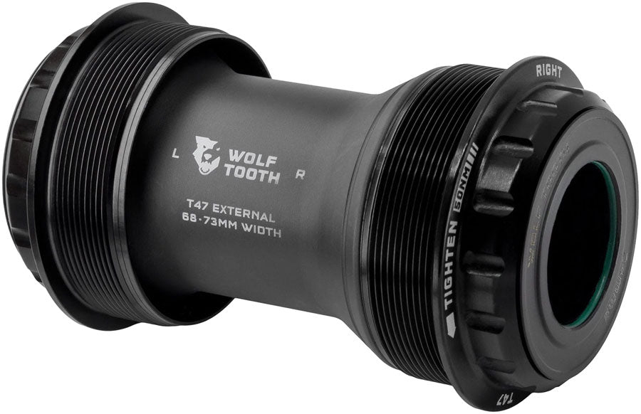 Wolf Tooth T47 External Bottom Bracket - T47 External 68/73mm For 24mm/Shimano Spindle BLK
