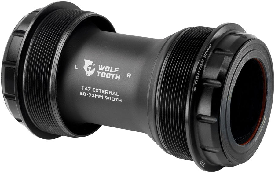Wolf Tooth T47 External Bottom Bracket - T47 External 68/73mm For 30mm Spindle BLK