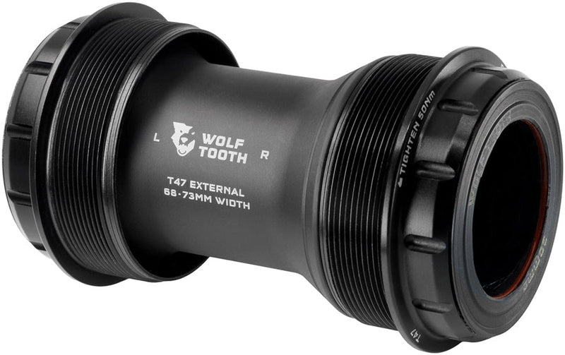 Wolf Tooth T47 External Bottom Bracket - T47 External 68/73mm For 30mm Spindle BLK