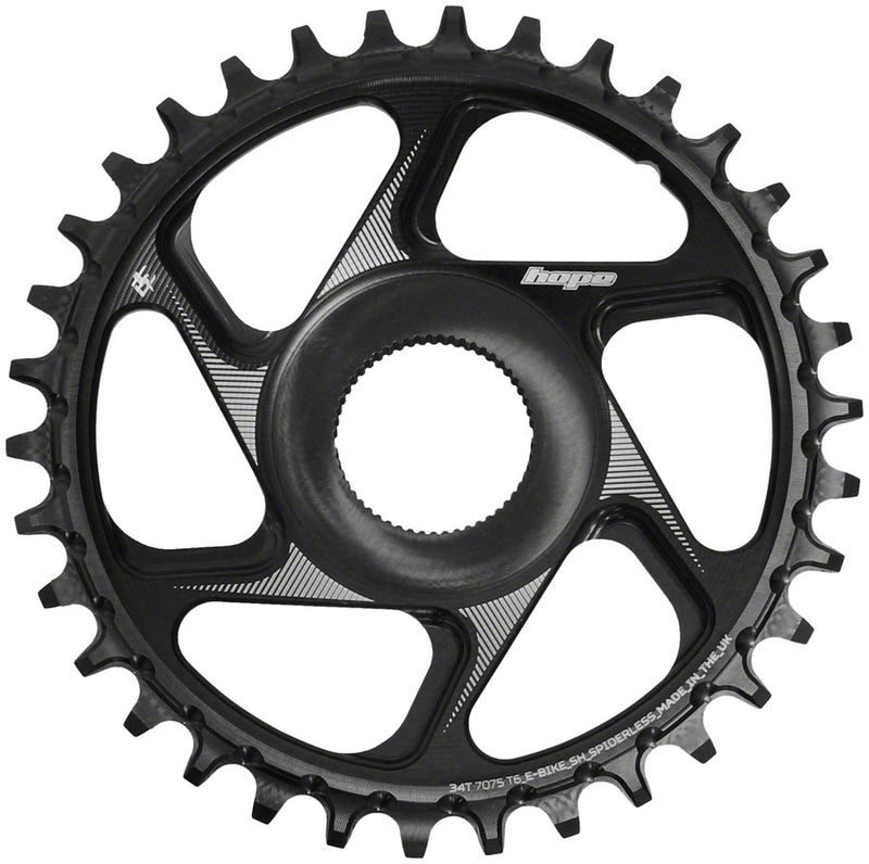 Hope Spiderless Chainring -  34T R22  Ebike  Shimano  Black