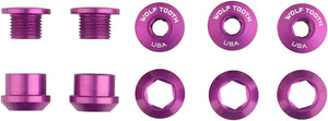 Wolf Tooth 1x Chainring Bolt Set - 6mm Dual Hex Fittings Set/5 Ultraviolet Purple