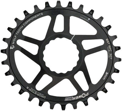 Wolf Tooth Elliptical Direct Mount Chainring - 30t RaceFace/Easton CINCH Direct Mount Drop-Stop B For Boost Cranks 3mm Offset BLK