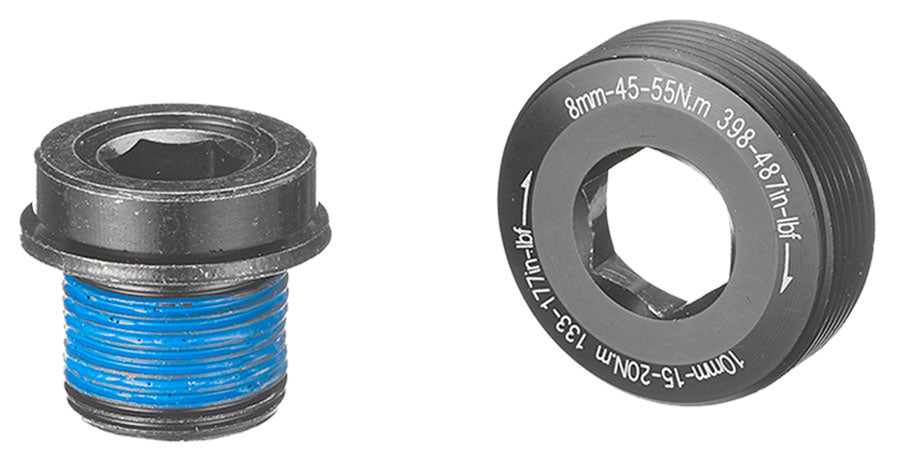 Samox ISIS Self-Extracting Right Hand eBike Crank Spindle Bolt - M15x1mm 14mm Long M22x1mm Cap BLK