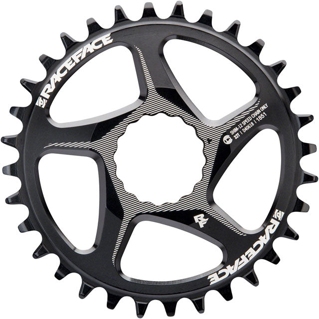 RaceFace Narrow Wide Direct Mount CINCH Aluminum Chainring - for Shimano 12-Speed, requires Hyperglide+ compatible chain, 32t, Black - Open Box, New