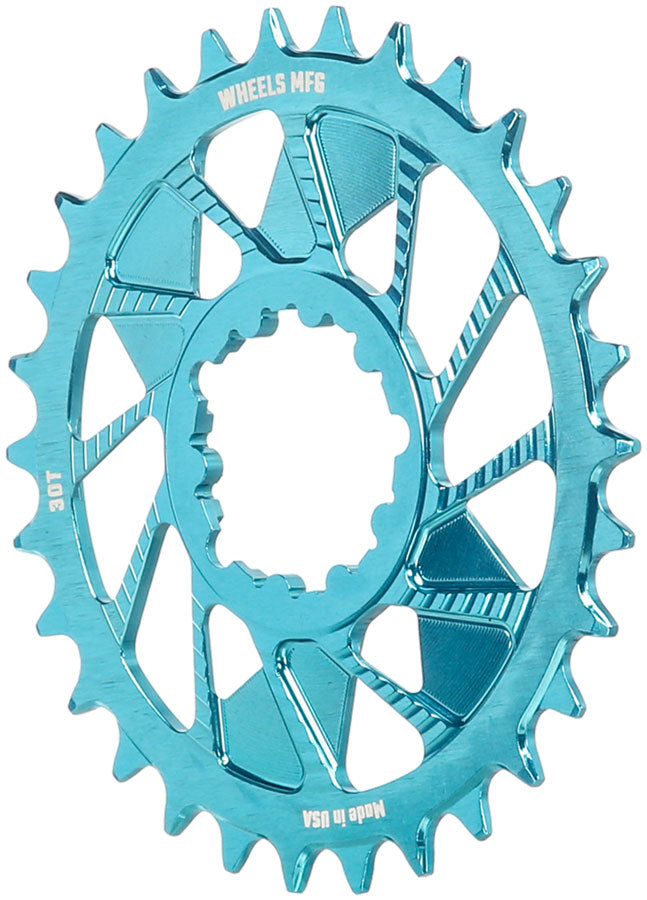 Wheels Manufacturing Direct Mount Chainring - 30t SRAM 3-Bolt Direct Mount 3mm Offset T-Type Chain Compatible Teal