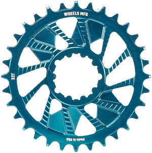 Wheels Manufacturing Direct Mount Chainring - 32t SRAM 3-Bolt Direct Mount 3mm Offset T-Type Chain Compatible Teal