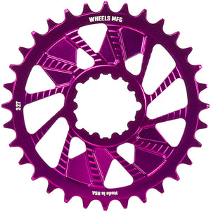 Wheels Manufacturing Direct Mount Chainring - 32t SRAM 3-Bolt Direct Mount 3mm Offset Compatible Hyperglide+ Chain Purple