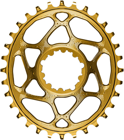 absoluteBLACK Oval Narrow-Wide Direct Mount Chainring - 32t SRAM 3-Bolt Direct Mount 3mm Offset Gold