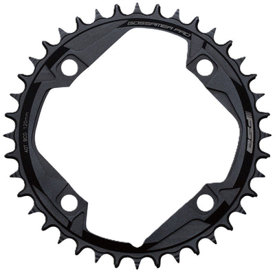 FSA Gossamer Pro Megatooth Chainring 1x 44T Tooth Count 120BCD 4-Bolt Pattern Narrow-Wide Profile – BLK