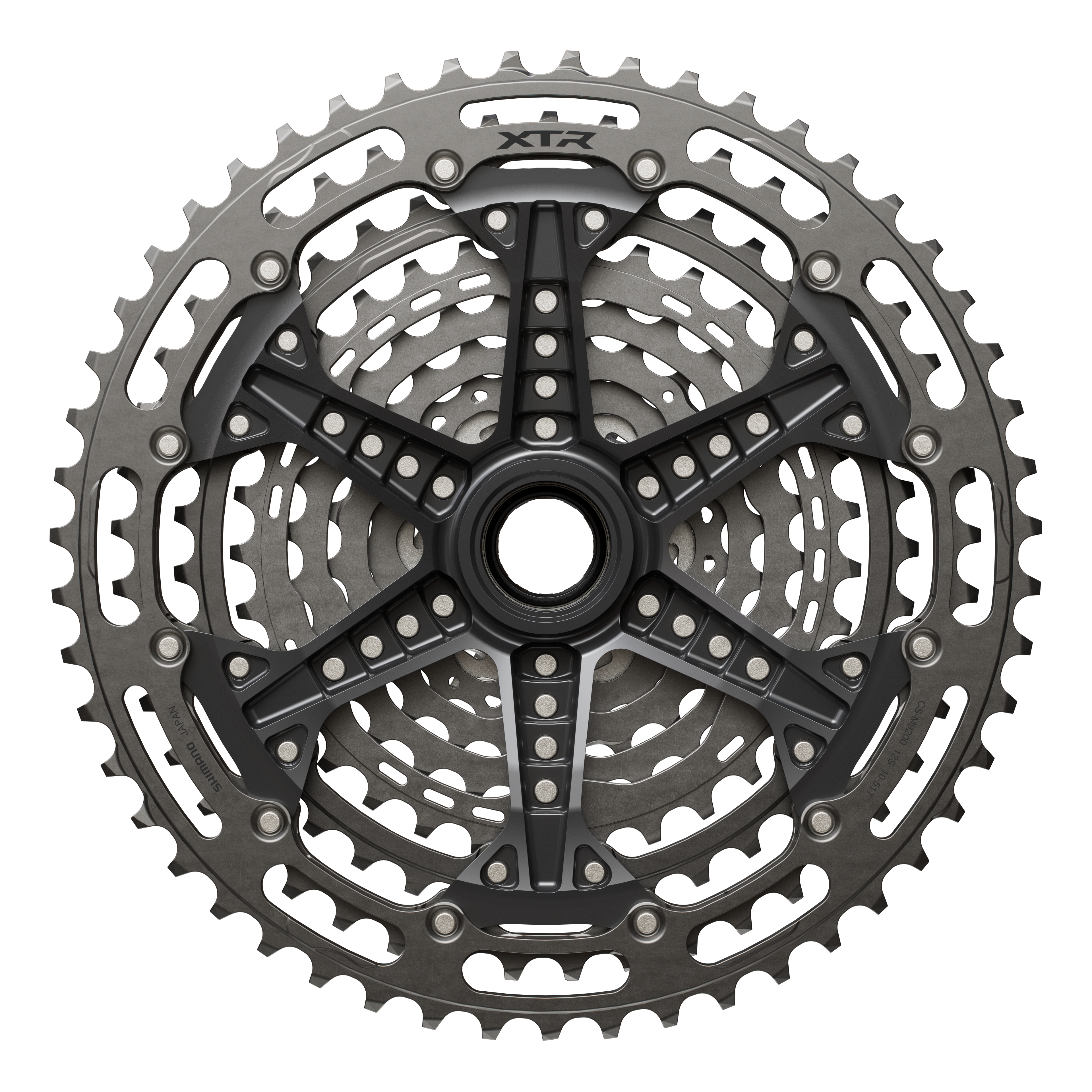 Shimano XTR CS-M9200-12 Cassette - 12-Speed 10-51t Hyperglide+ Micro Spline Gray
