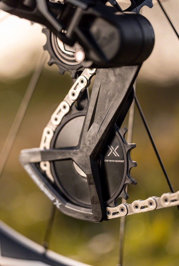 Ceramic Speed OSPW X Pulley Wheel System - For SRAM Eagle T-Type AXS Rear Derailleur BLK Cage BLK Pulley Wheels