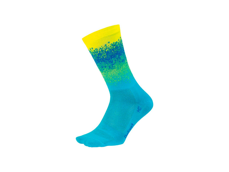 Sock DeFeet Aireator 6" Ombre Large Blue/Yellow