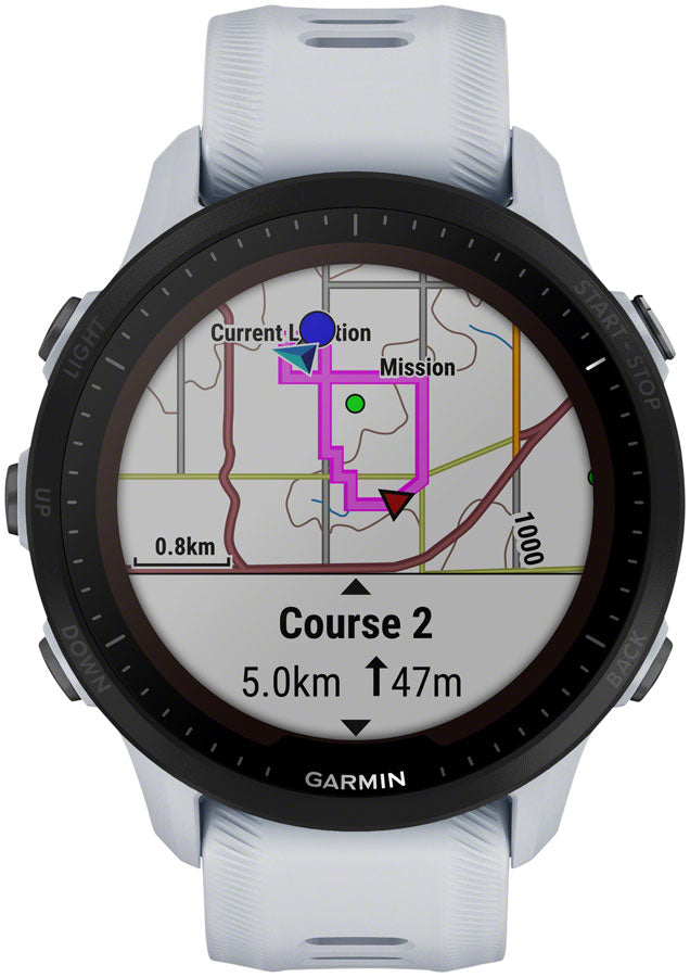 Garmin Forerunner 955 Solar GPS Smartwatch - 45.6mm Whitestone