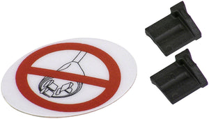 Bosch Charging Socket Blanking Plug Kit - 2 Blanking Plugs 1 sticker BDU2XX BDU3XX