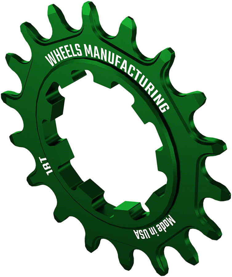Wheels Manufacturing SOLO-SPEED Cog - 18t Fits SOLO-SPLINE SOLO-XD kits Green