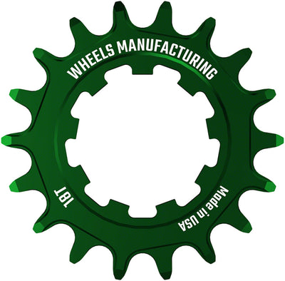 Wheels Manufacturing SOLO-SPEED Cog - 18t Fits SOLO-SPLINE SOLO-XD kits Green