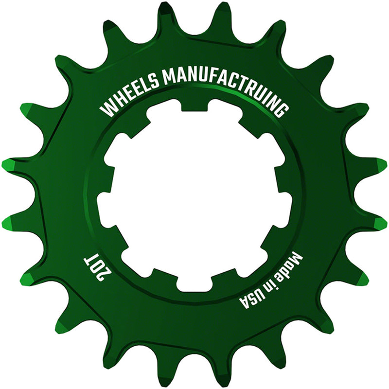 Wheels Manufacturing SOLO-SPEED Cog - 20t Fits SOLO-SPLINE SOLO-XD kits Green