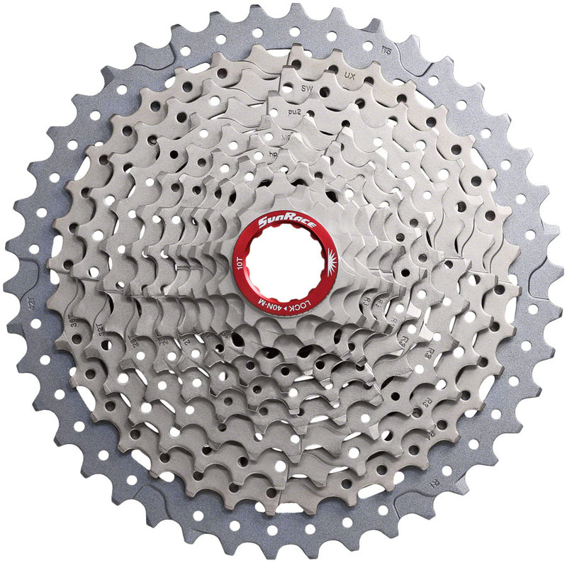 SunRace MX9X Cassette - 11-Speed 10-42t Metallic Silver For XD Driver Body