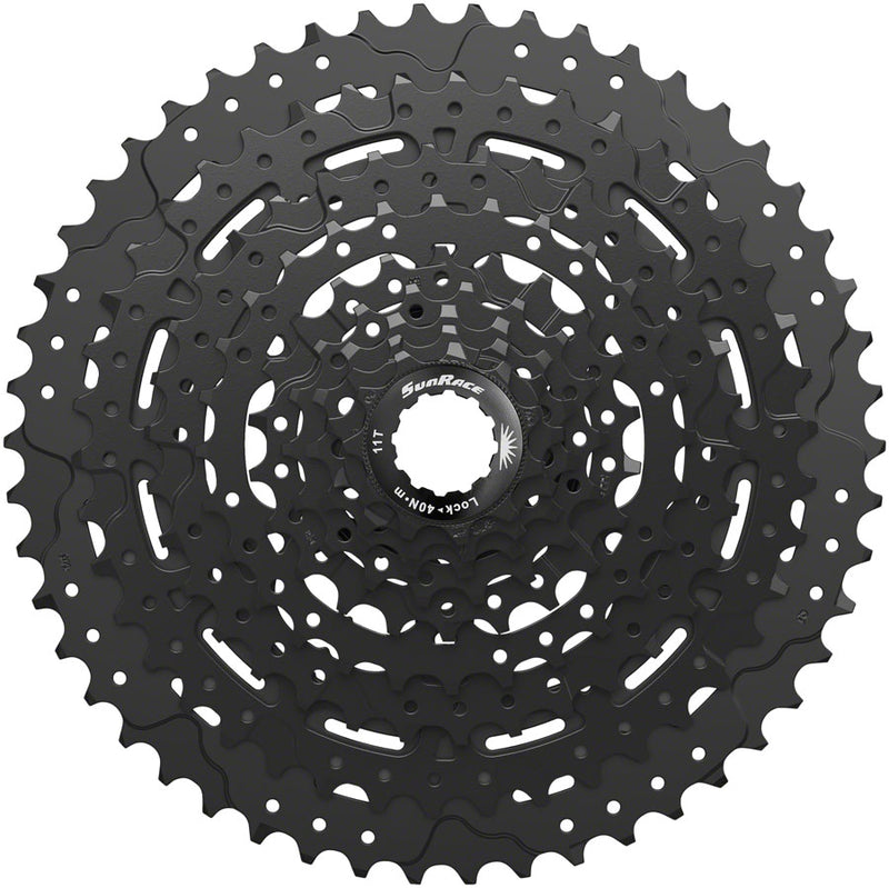 SunRace M993 Cassette - 9-Speed 11-50t Alloy Spider and Lockring ED Black