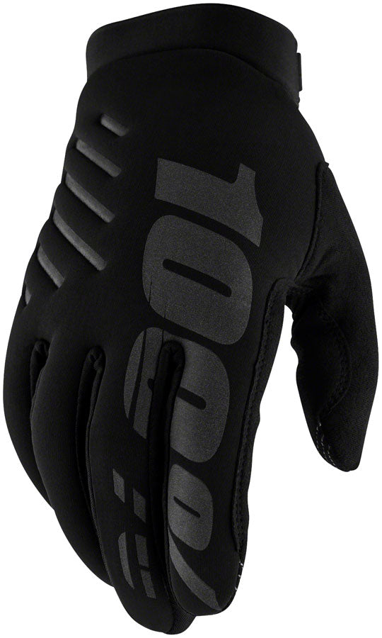 100% Brisker Youth Gloves - Black Large