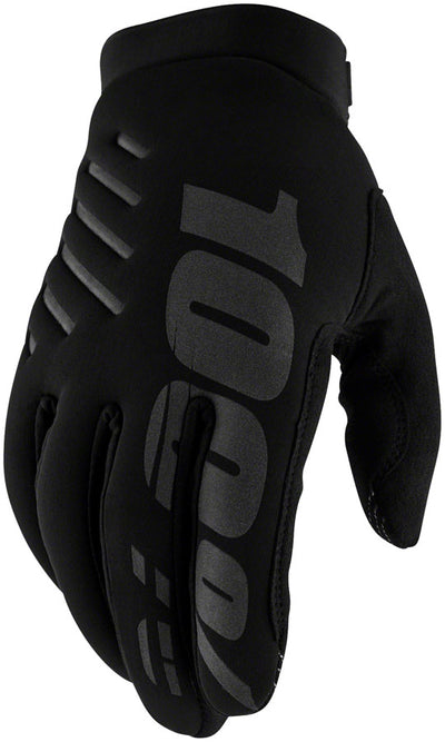 100% Brisker Youth Gloves - Black Medium
