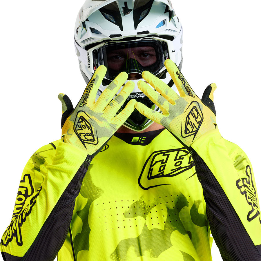 Troy Lee Designs Air Glove – Blotted Flo Yellow Large