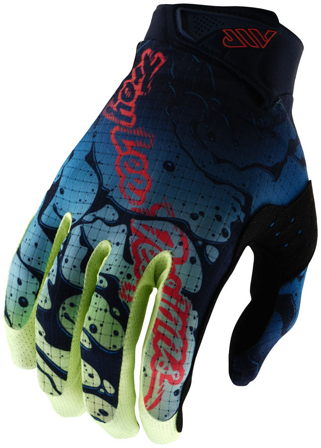 Troy Lee Designs Air Glove – Drip Glo Yellow / Dark Navy Medium