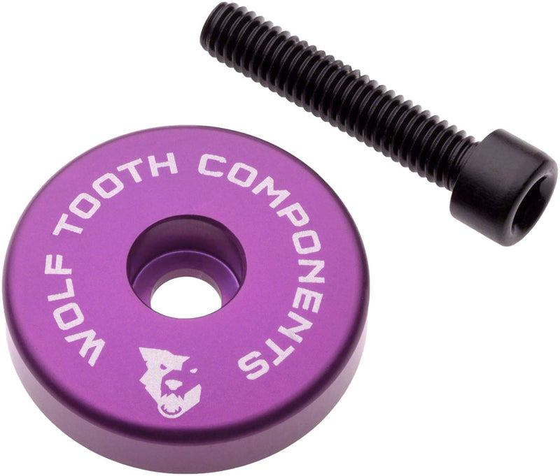 Wolf Tooth Ultralight Stem Cap Integrated 5mm Spacer - 5mm Spacer Ultraviolet Purple