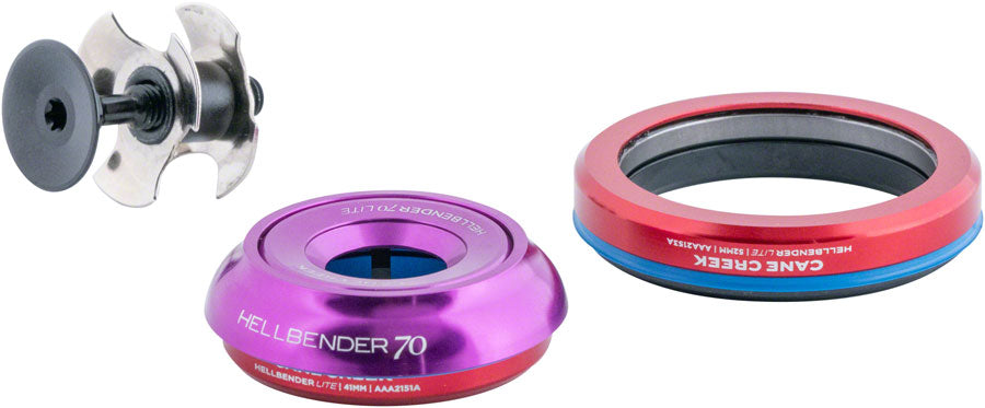 Cane Creek Hellbender 70 Lite Headset - IS41/28.6/H9 Upper | IS52/40 Lower Tapered Purple