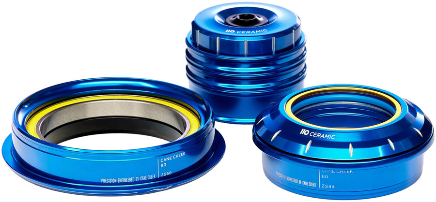 Cane Creek 110 30th Anniversary Headset - ZS44/28.6 Upper | ZS56/40 Lower Tapered Hellbender Ceramic Bearings Blue