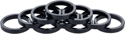 Problem Solvers Headset Stack Spacer - 25.4 5mm Aluminum Black Bag of 10