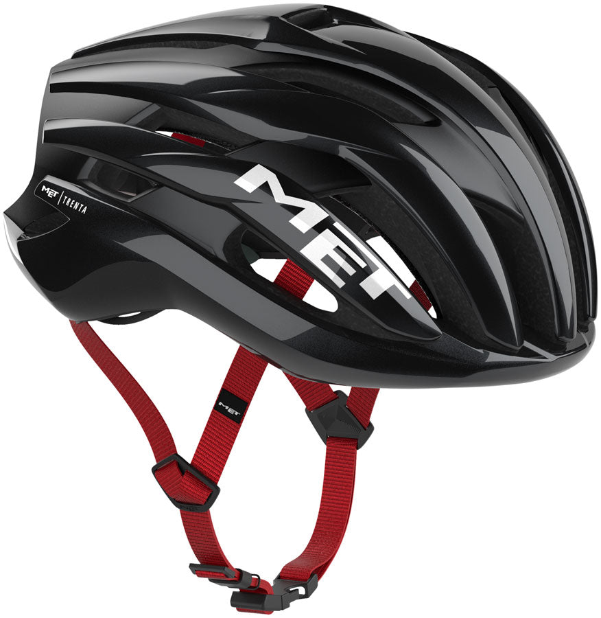 MET Trenta Helmet - Black/Red Gloss Large