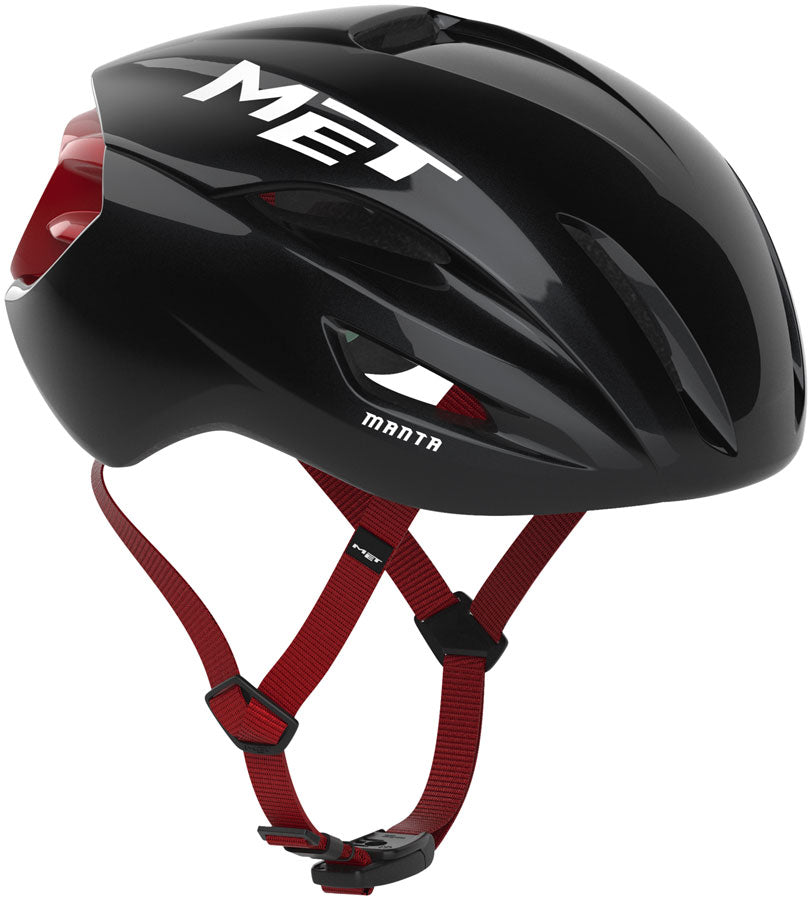 MET Manta Helmet - Black/Red Glossy Medium