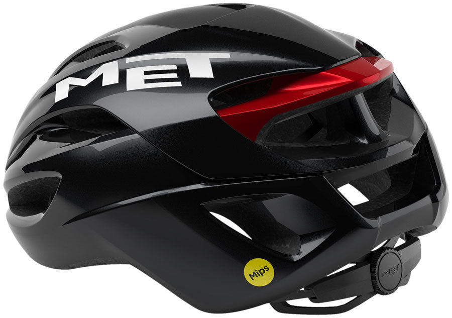 MET Rivale Helmet - Black/Red Glossy Medium