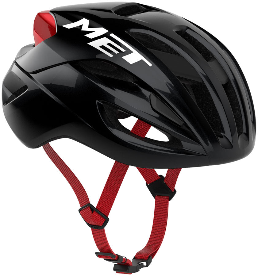 MET Rivale Helmet - Black/Red Glossy Small