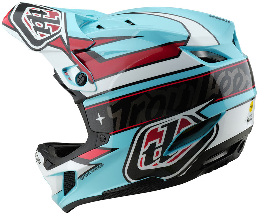 Troy Lee Designs D4 Polyacrylite Helmet – Linear Blue X-Small