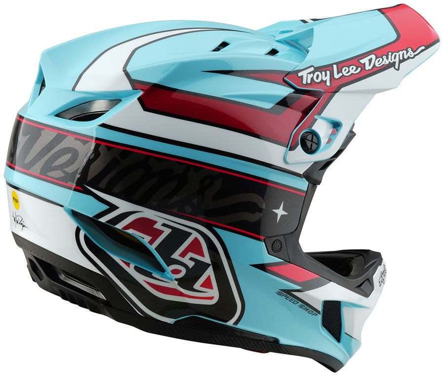 Troy Lee Designs D4 Polyacrylite Helmet – Linear Blue Medium