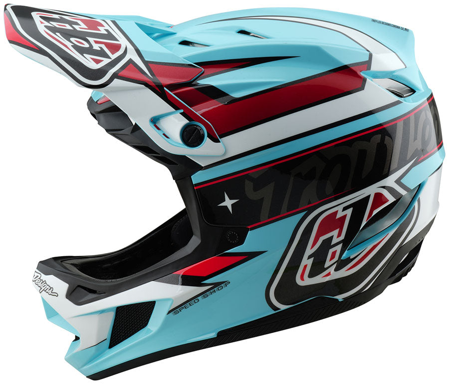 Troy Lee Designs D4 Polyacrylite Helmet – Linear Blue Medium