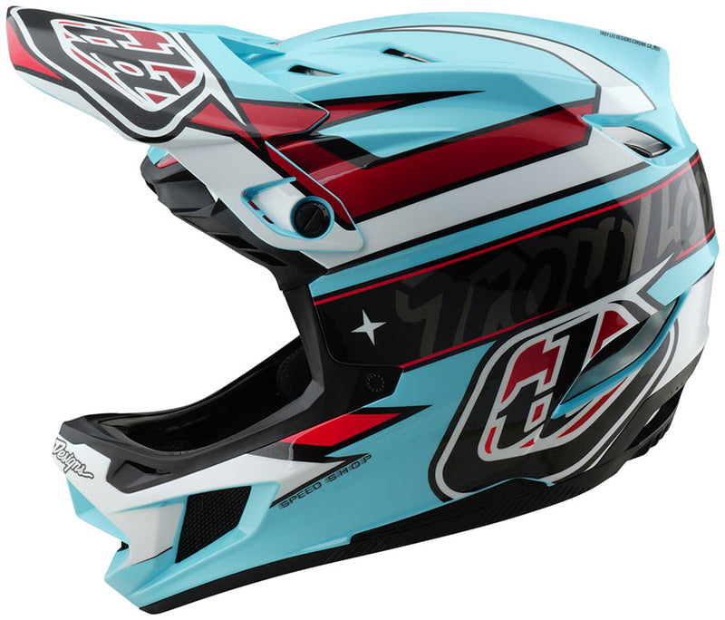 Troy Lee Designs D4 Polyacrylite Helmet – Linear Blue Large