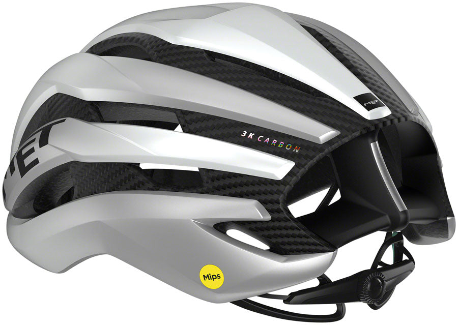 MET Trenta 3K Carbon MIPS Helmet - White/Silver Metallic Matte Medium