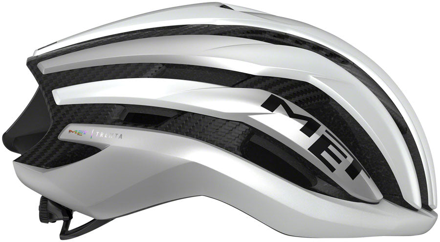 MET Trenta 3K Carbon MIPS Helmet - White/Silver Metallic Matte Small