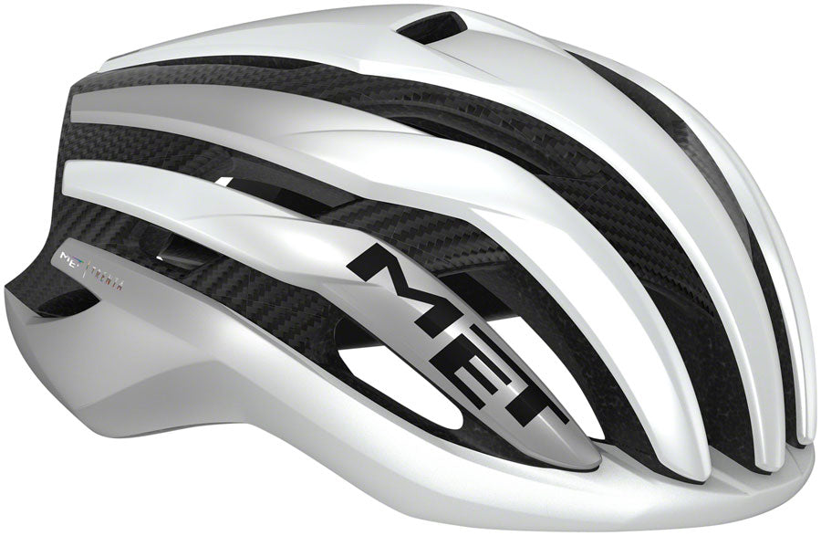 MET Trenta 3K Carbon MIPS Helmet - White/Silver Metallic Matte Large