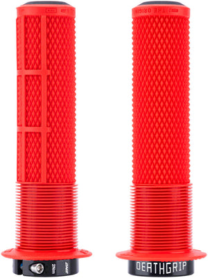 DMR DeathGrip 2 Flanged Grips - Thin Lock-On Red