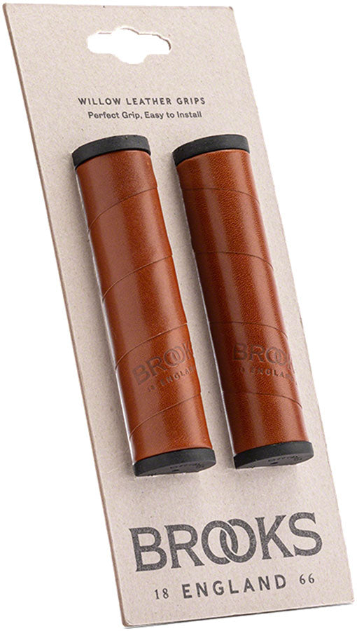 Brooks Willow Leather Grips - Honey 130/130mm