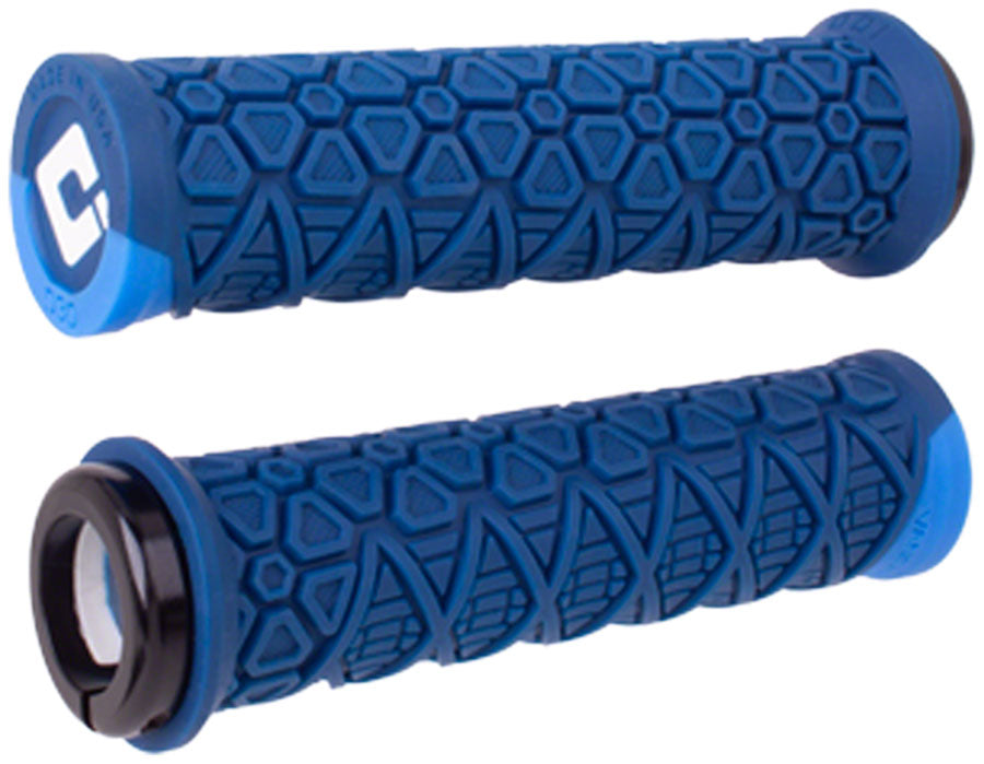 ODI Vanquish Grips - Navy Blue/Blue Lock-On
