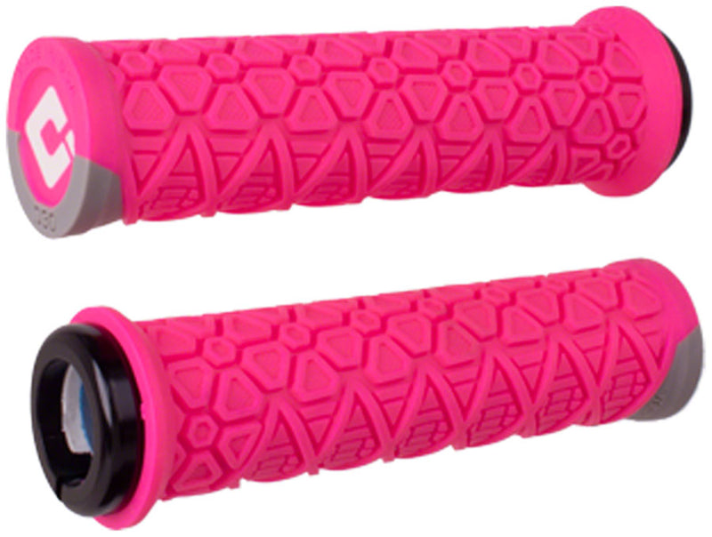 ODI Vanquish Grips - Pink/Gray Lock-On