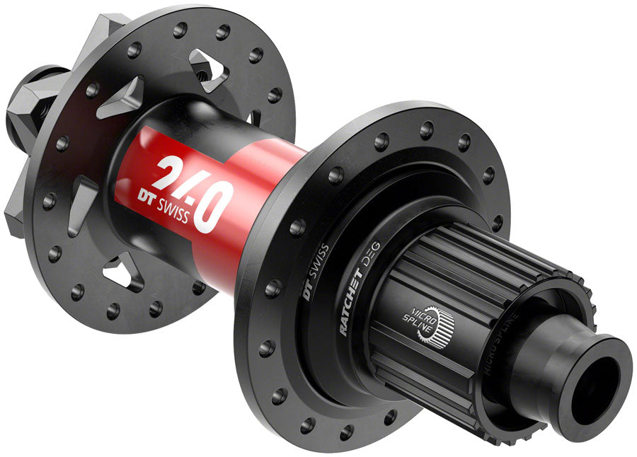 DT Swiss 240 DEG Rear Hub - 12 x 148mm, 6-Bolt, Micro Spline, Black/Red, 28H, 90pt