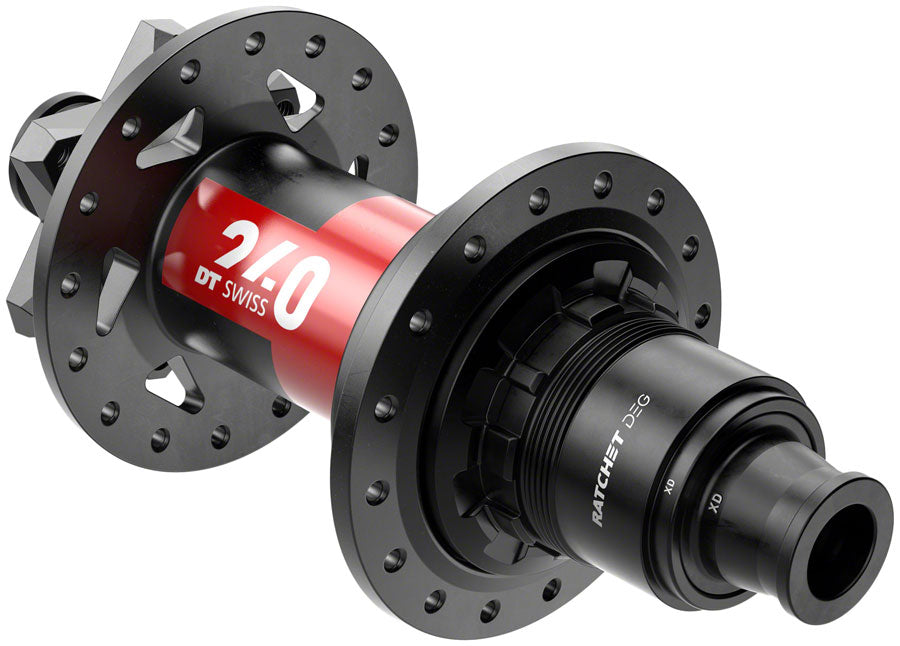 DT Swiss 240 DEG Rear Hub - 12 x 148mm, 6-Bolt, XD, Black/Red, 28H, 90pt